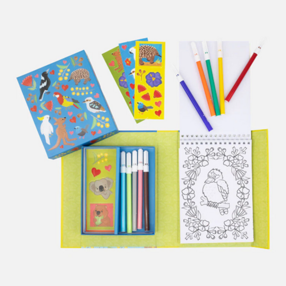 Tiger Tribe Aussie Animals Colouring Set Open | Merchants Homewares