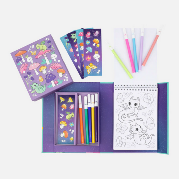 Tiger Tribe Mystical Forest Colouring Set Open | Merchants Homewares