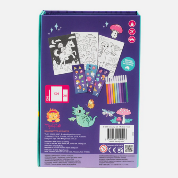 Tiger Tribe Mystical Forest Colouring Set Back | Merchants Homewares
