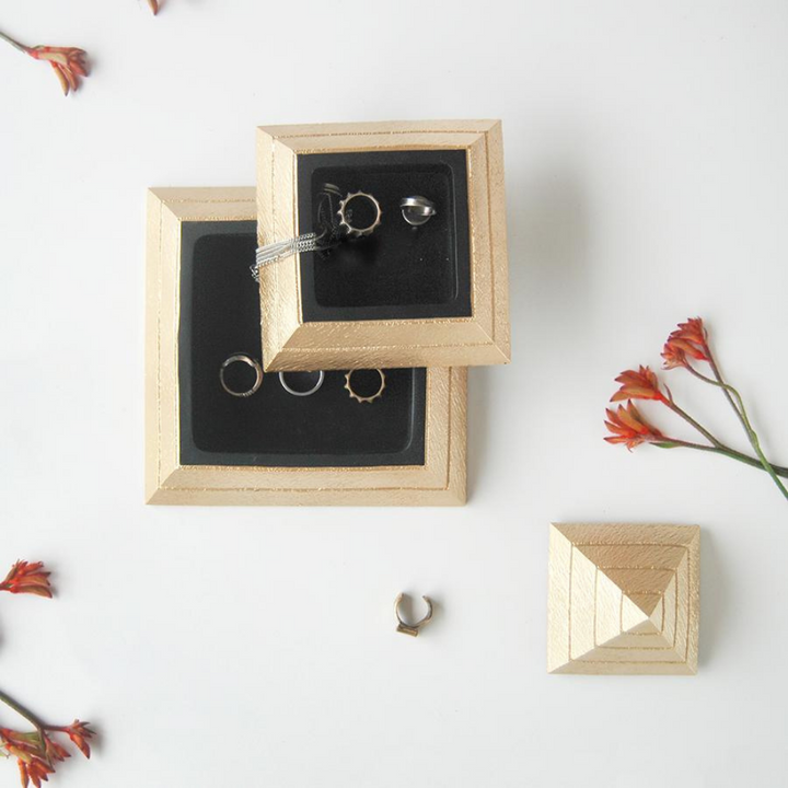 White Moose Pyramid Storage Box Gold | Merchants Homewares