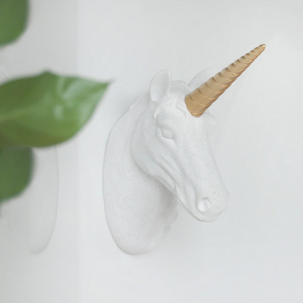 White Moose Unicorn Head Wall Mount Lifestyle | Merchants Homewares