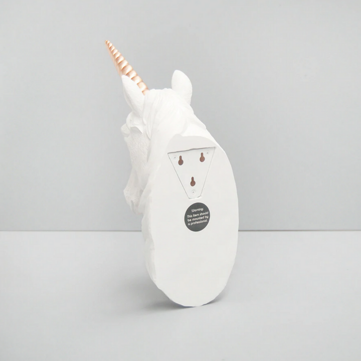 White Moose Unicorn Head Wall Mount Back | Merchants Homewares