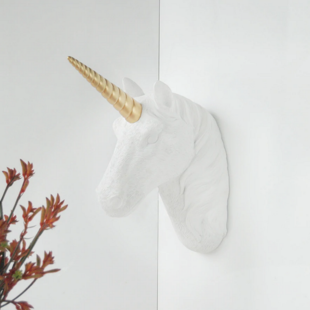 White Moose Unicorn Head Wall Mount Lifestyle | Merchants Homewares