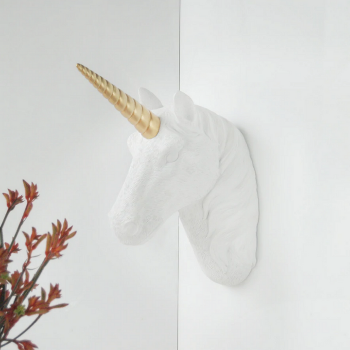 White Moose Unicorn Head Wall Mount Lifestyle | Merchants Homewares