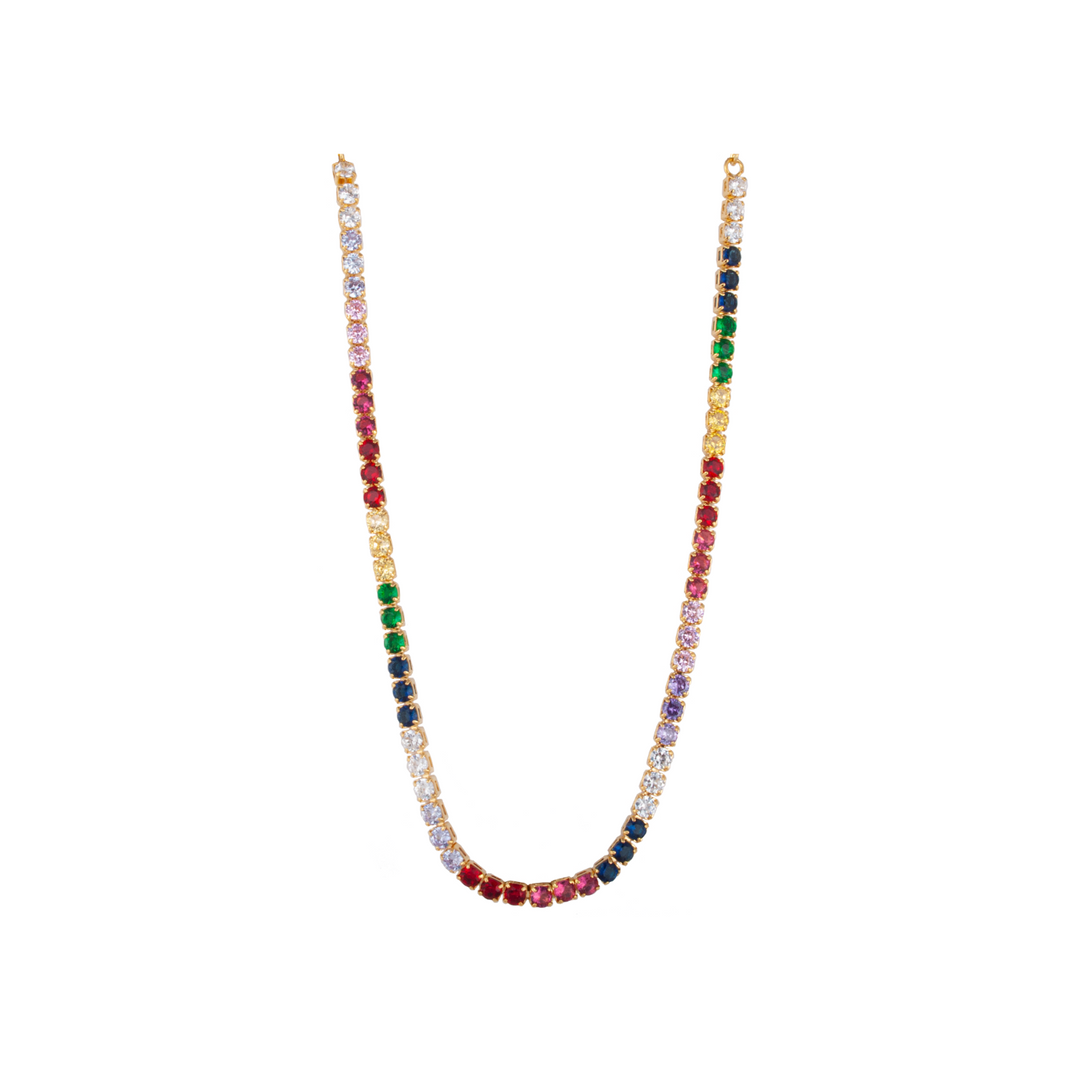 Zahar Lauren Necklace Multi Colour Gem Stone | Merchant Homewares