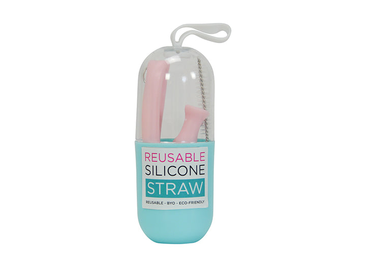 reuseable silicon straw annabel trends merchant homewares pink