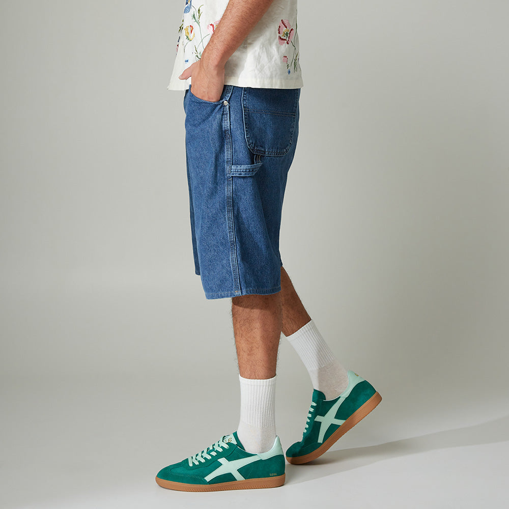 Goodsole Crossroads Pine Green Suede / Green Leather | Merchants Homewares