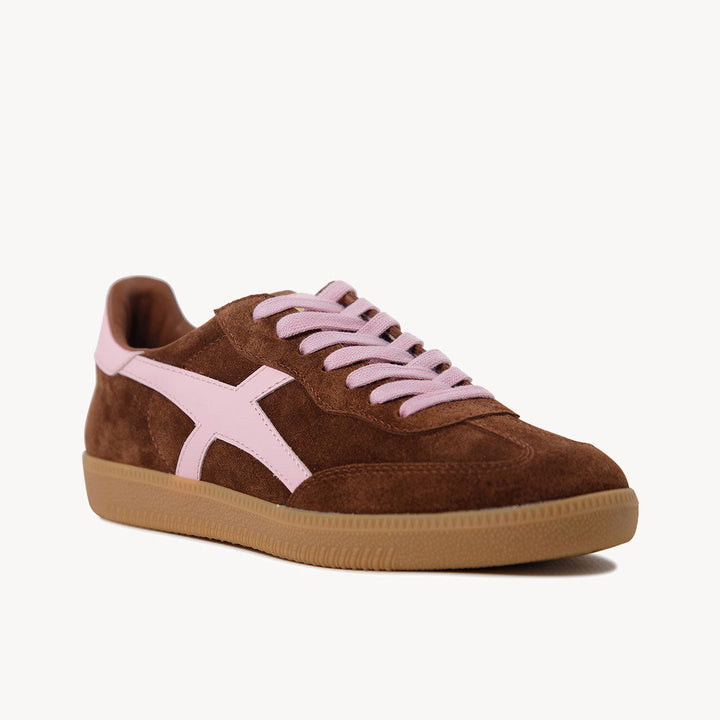 Goodsole Crossroads Coffee Soft Suede / Candy Pink Leather | Merchants Homewares