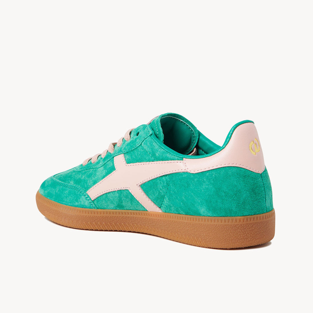 Goodsole Crossroads Pine Green Suede / Pink Leather | Merchants Homewares