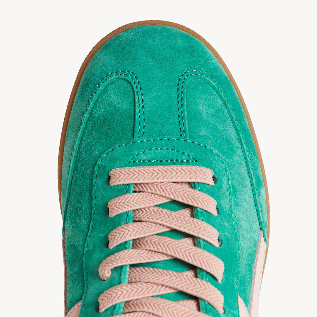 Goodsole Crossroads Pine Green Suede / Pink Leather | Merchants Homewares