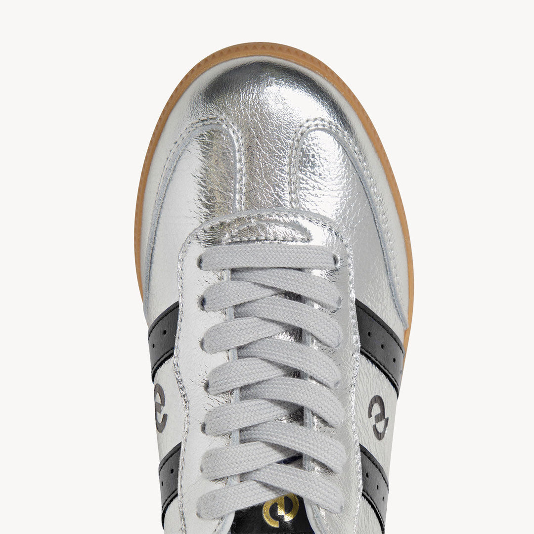 Goodsole Parallel Silver Metallic / Black Leather | Merchants Homewares