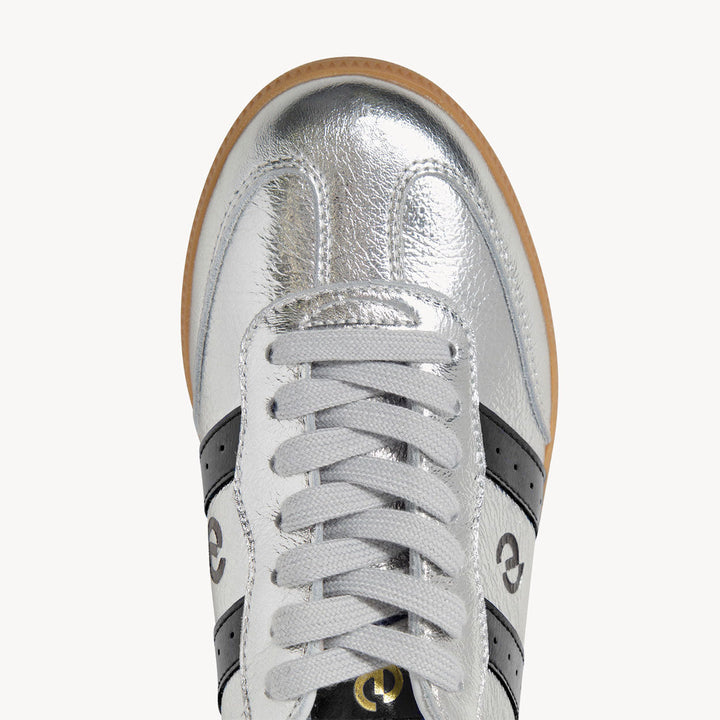 Goodsole Parallel Silver Metallic / Black Leather | Merchants Homewares