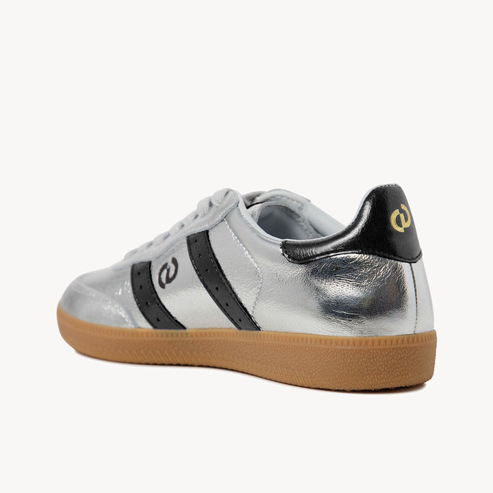 Goodsole Parallel Silver Metallic / Black Leather | Merchants Homewares