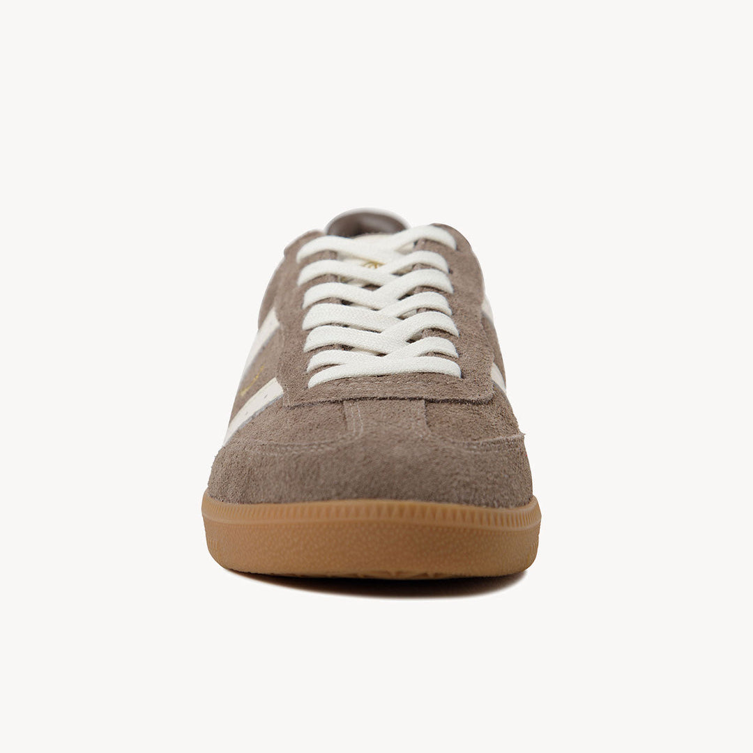 Goodsole Parallel Walnut Brown Soft Suede / Ivory Leather | Merchants Homewares