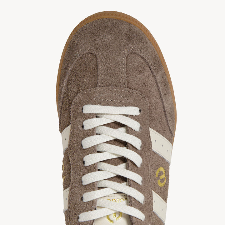 Goodsole Parallel Walnut Brown Soft Suede / Ivory Leather | Merchants Homewares