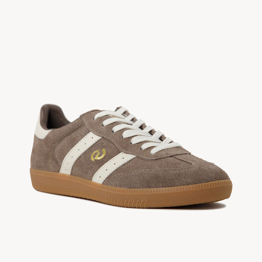 Goodsole Parallel Walnut Brown Soft Suede / Ivory Leather | Merchants Homewares