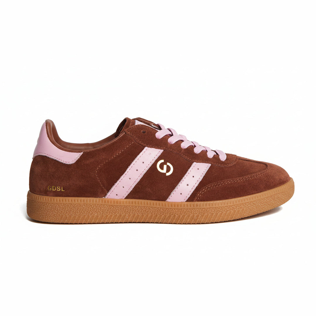 Goodsole Parallel Coffee Suede / Candy Pink Leather | Merchants Homewares