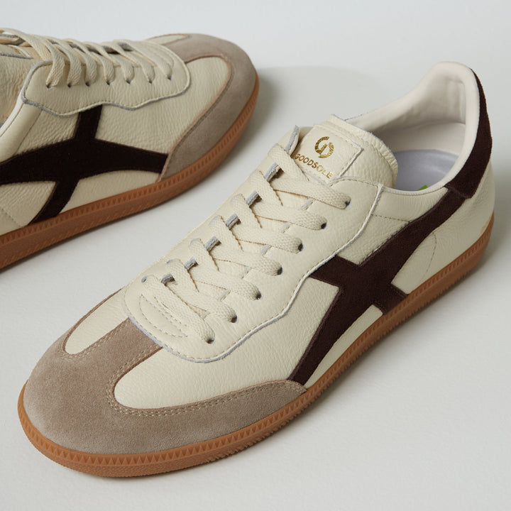 Goodsole Crossroads Ivory Soft Leather / Coffee Suede | Merchants Homewares