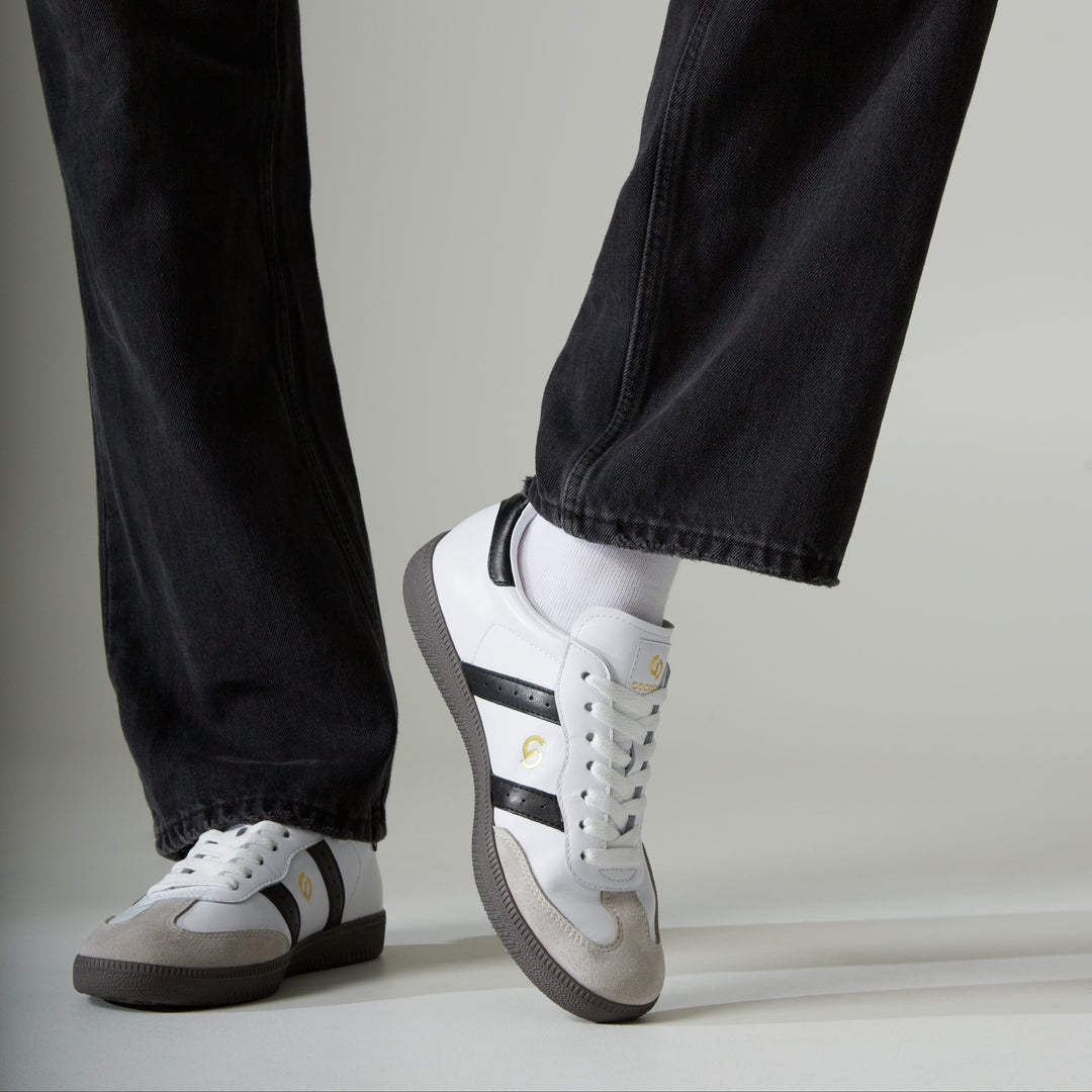 Goodsole Parallel White Art Soft Leather / Black Leather | Merchants Homewares