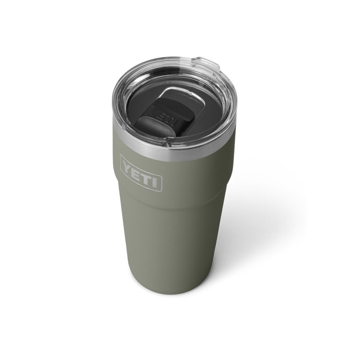 Yeti Rambler 20oz Stackable Cup in Pampa Green, three-quarter view | Merchants Homewares