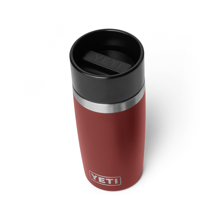 Yeti Rambler 12oz Travel Bottle in Stag Red, three-quarter view | Merchants Homewares