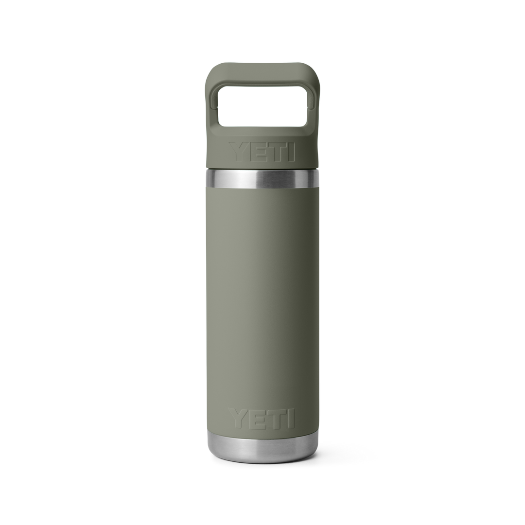 Yeti Rambler 18oz Straw Bottle in Pampa Green, back view | Merchants Homewares