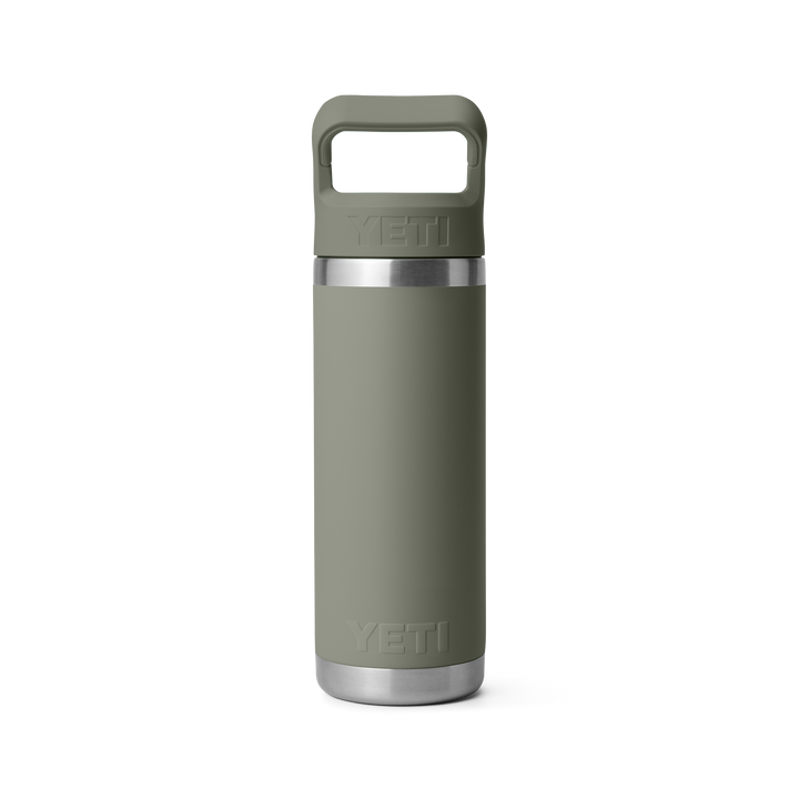 Yeti Rambler 18oz Straw Bottle in Pampa Green, back view | Merchants Homewares