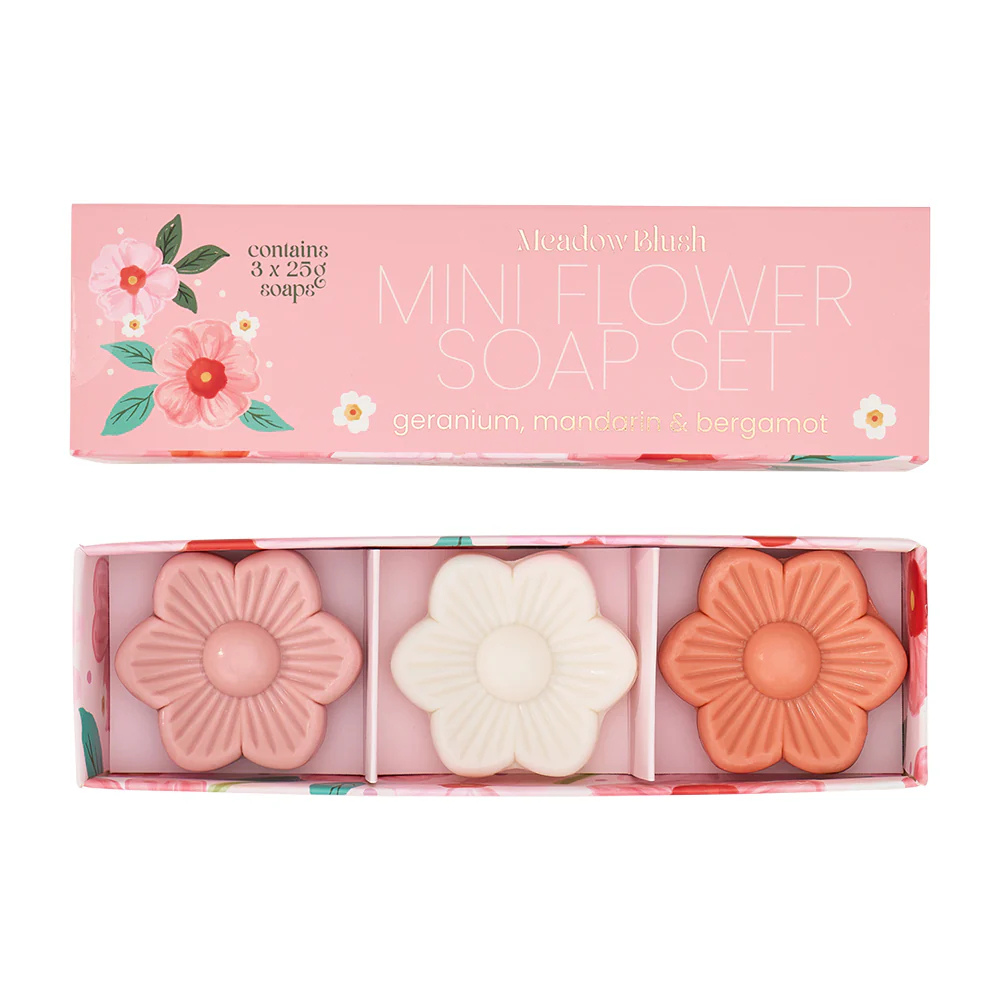 Annabel Trends 3PC Mini Flower Soap Set Meadow Blush | Merchant Homewares
