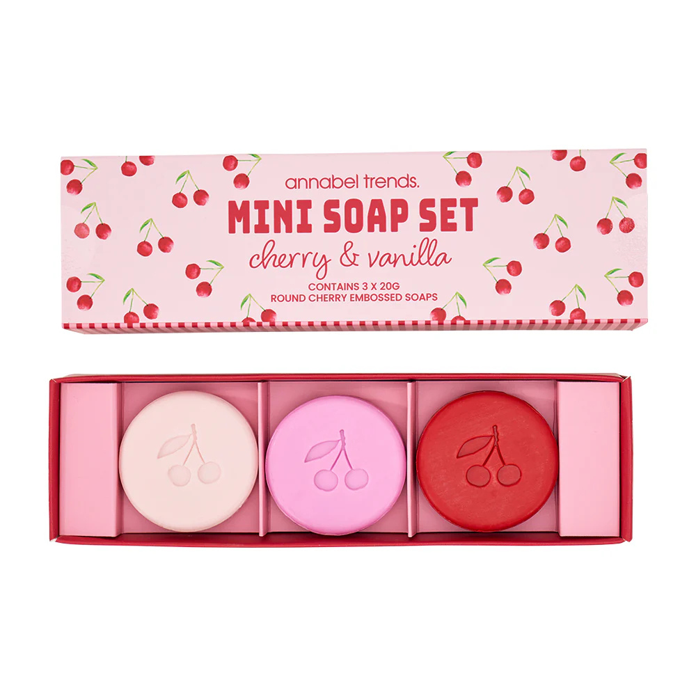 Annabel Trends 3PC Mini Soap Set Cherry and Vanilla | Merchant Homewares