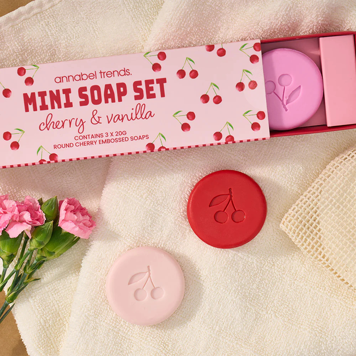 Annabel Trends 3PC Mini Soap Set Cherry and Vanilla | Merchant Homewares