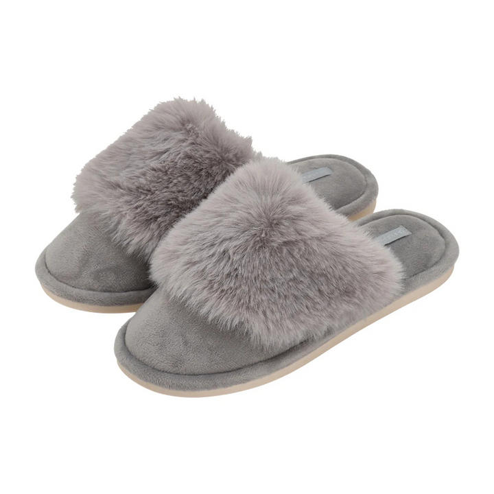 Annabel Trends Cosy Luxe Grey Slippers | Merchants Homewares