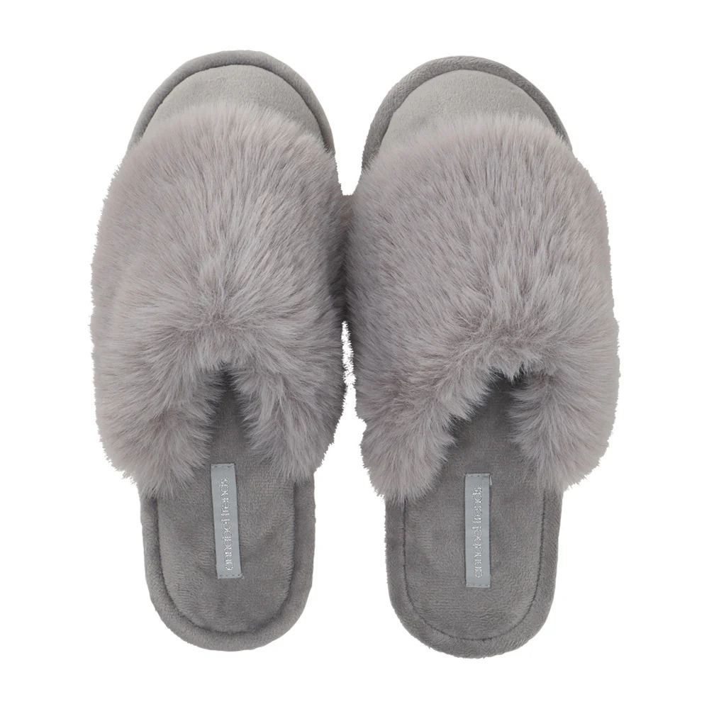 Annabel Trends Cosy Luxe Grey Slippers | Merchants Homewares