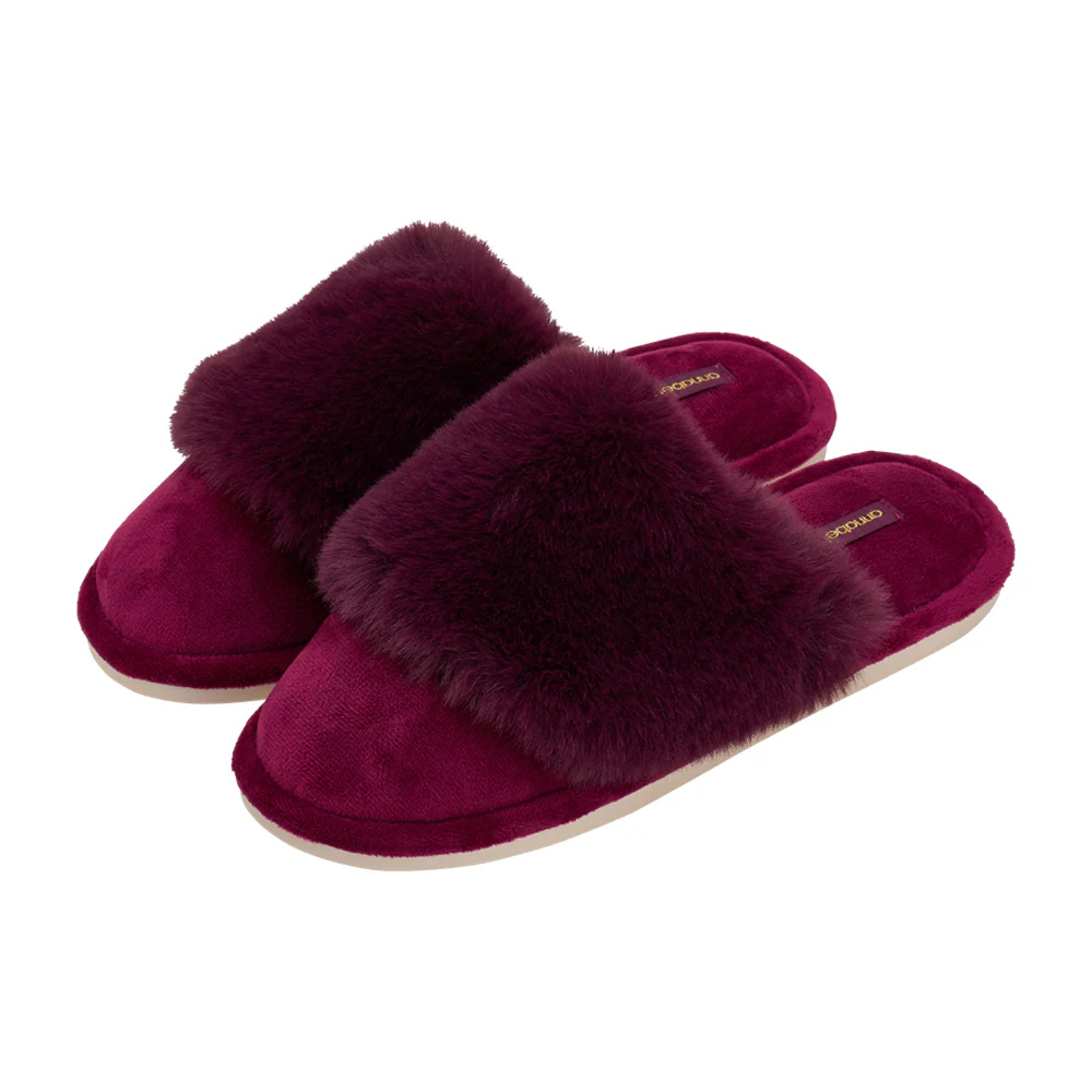 Annabel Trends Cosy Luxe Mulberry Slippers | Merchants Homewares