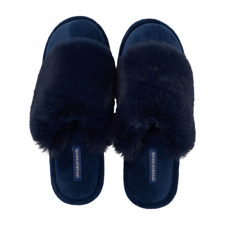 Annabel Trends Cosy Luxe Navy Slippers | Merchants Homewares