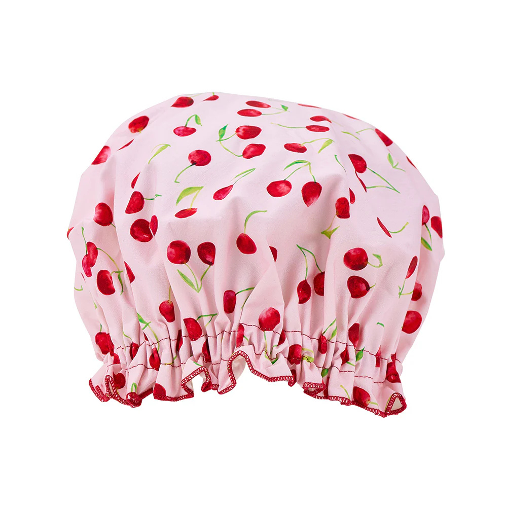 Annabel Trends Cotton Shower Cap Cherrylicious | Merchant Homewares