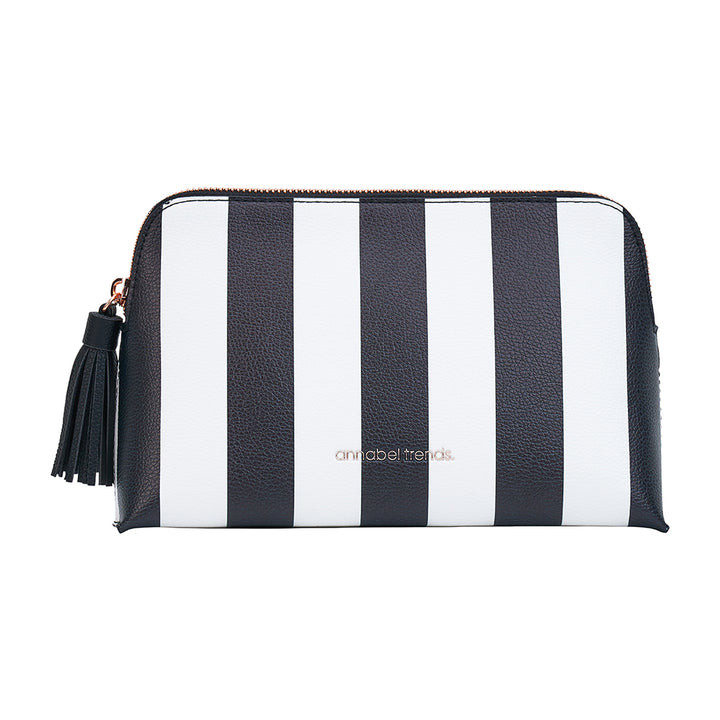 Annabel Trends Vanity Toiletry Bag Medium Black & White Stripe | Merchants Homewares