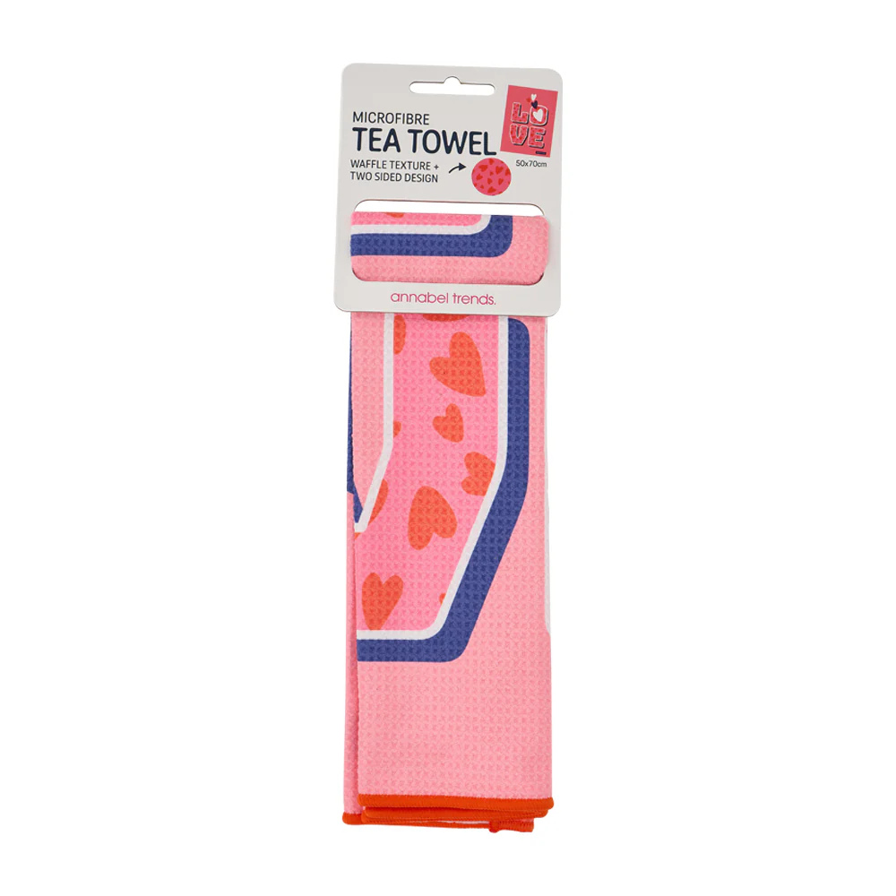 Annabel Trends Microfibre Waffle Tea Towel Love In Packaging | Merchants Homewares