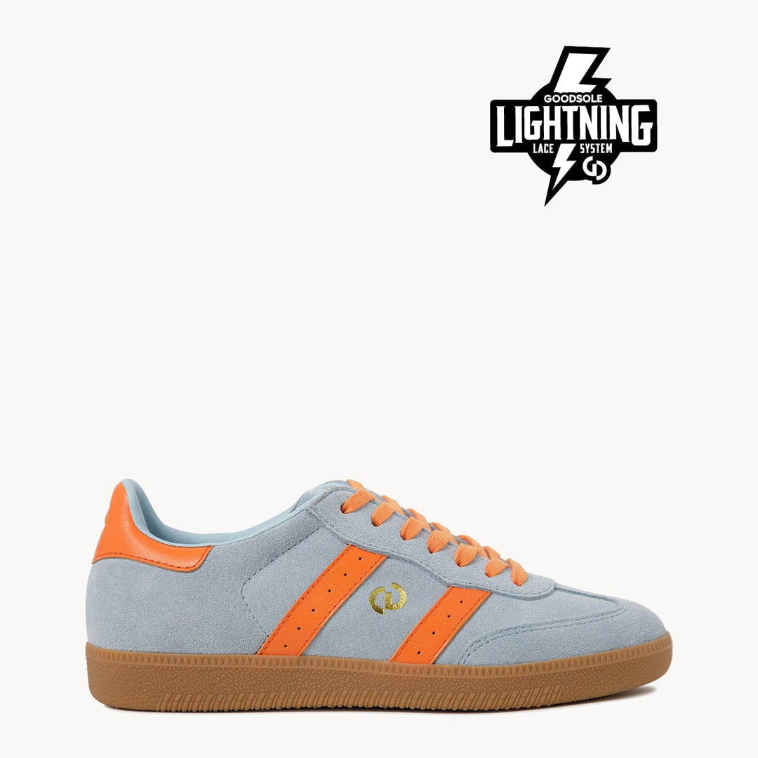 Goodsole Parallel Pale Blue Soft Suede / Orange Leather | Merchants Homewares