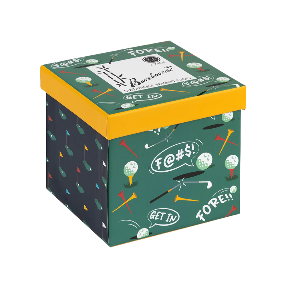 Bamboozld Mens 2pk Sock Gift Box Golf Fore | Merchants Homewares