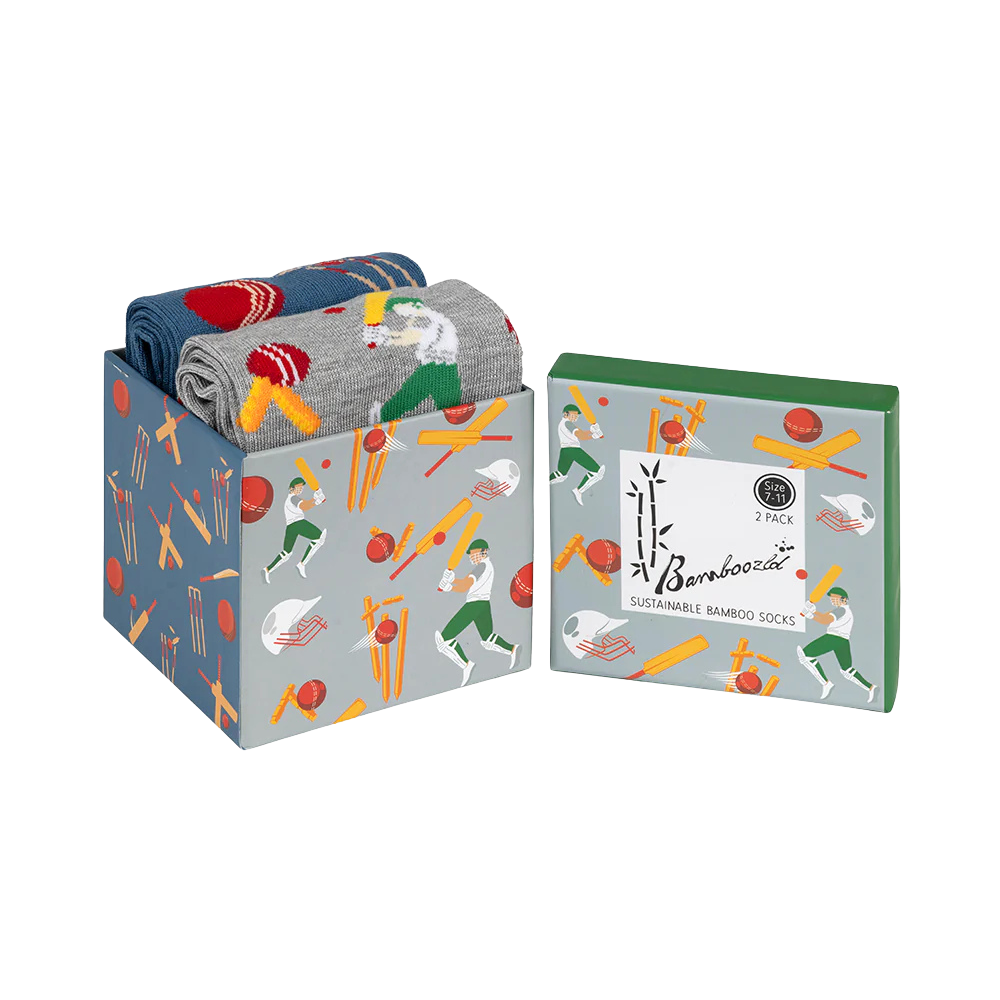 Bamboozld Mens 2pk Sock Gift Box The Cricketer | Merchants Homewares