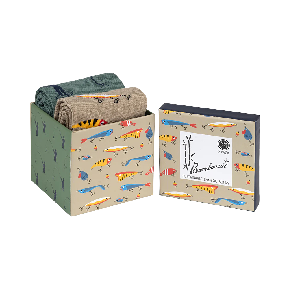 Bamboozld Mens 2pk Sock Gift Box The Fisherman | Merchants Homewares