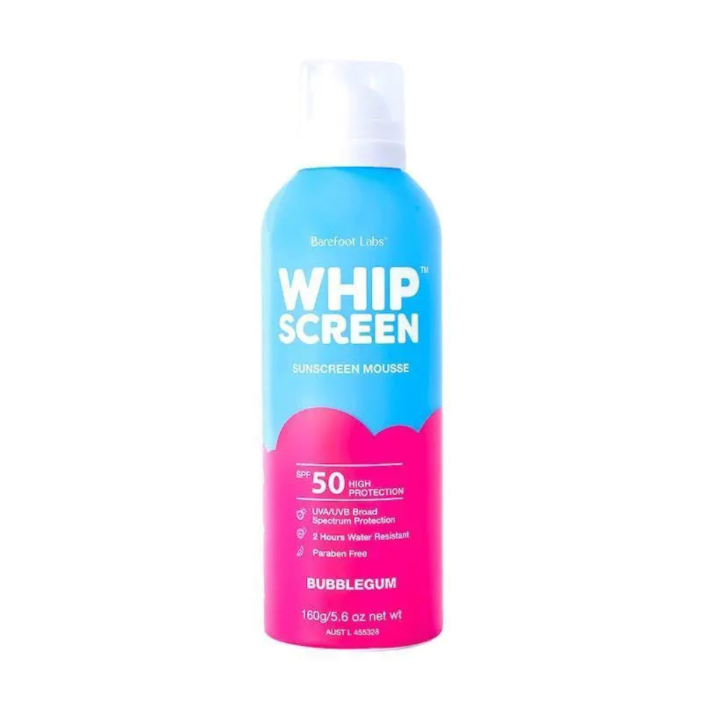 Barefoot Labs Whip Screen SPF50 Sunscreen Mousse Bubblegum Scent | Merchants Homewares