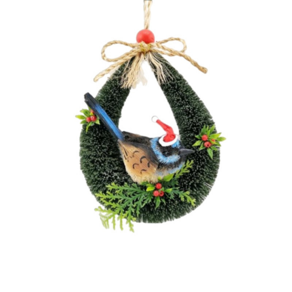 Bristlebrush Designs Christmas Door Hanger Blue Wren | Merchants Homewares