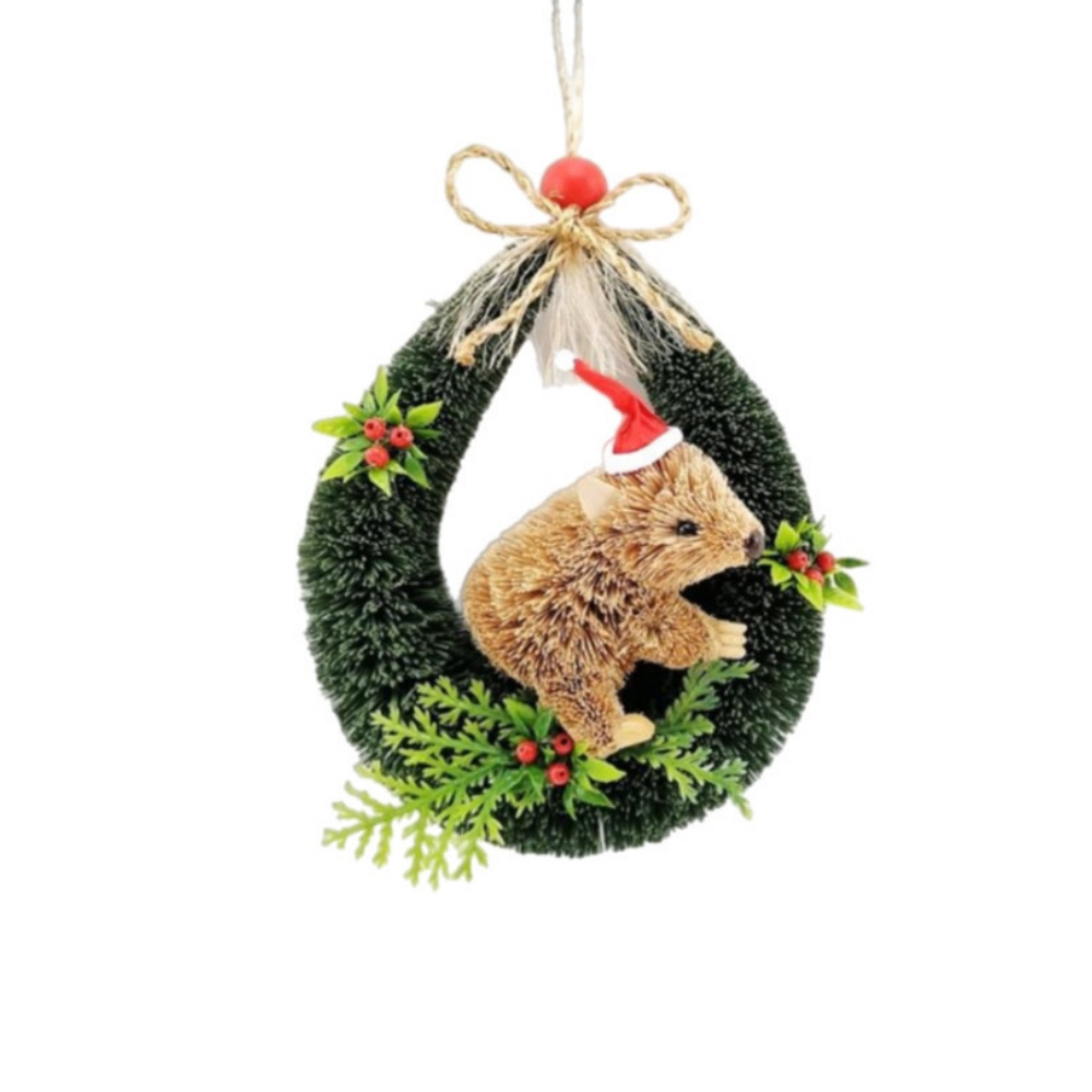 Bristlebrush Designs Christmas Door Hanger Wombat | Merchants Homewares