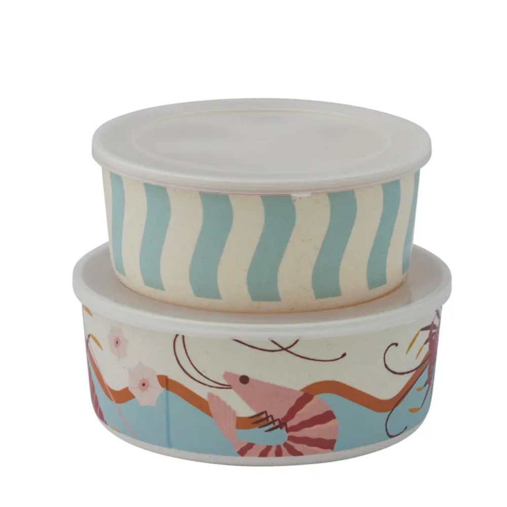 Coast To Coast Shack Set Of 2 Bamboo Fibre Containers | Merchants Homewares