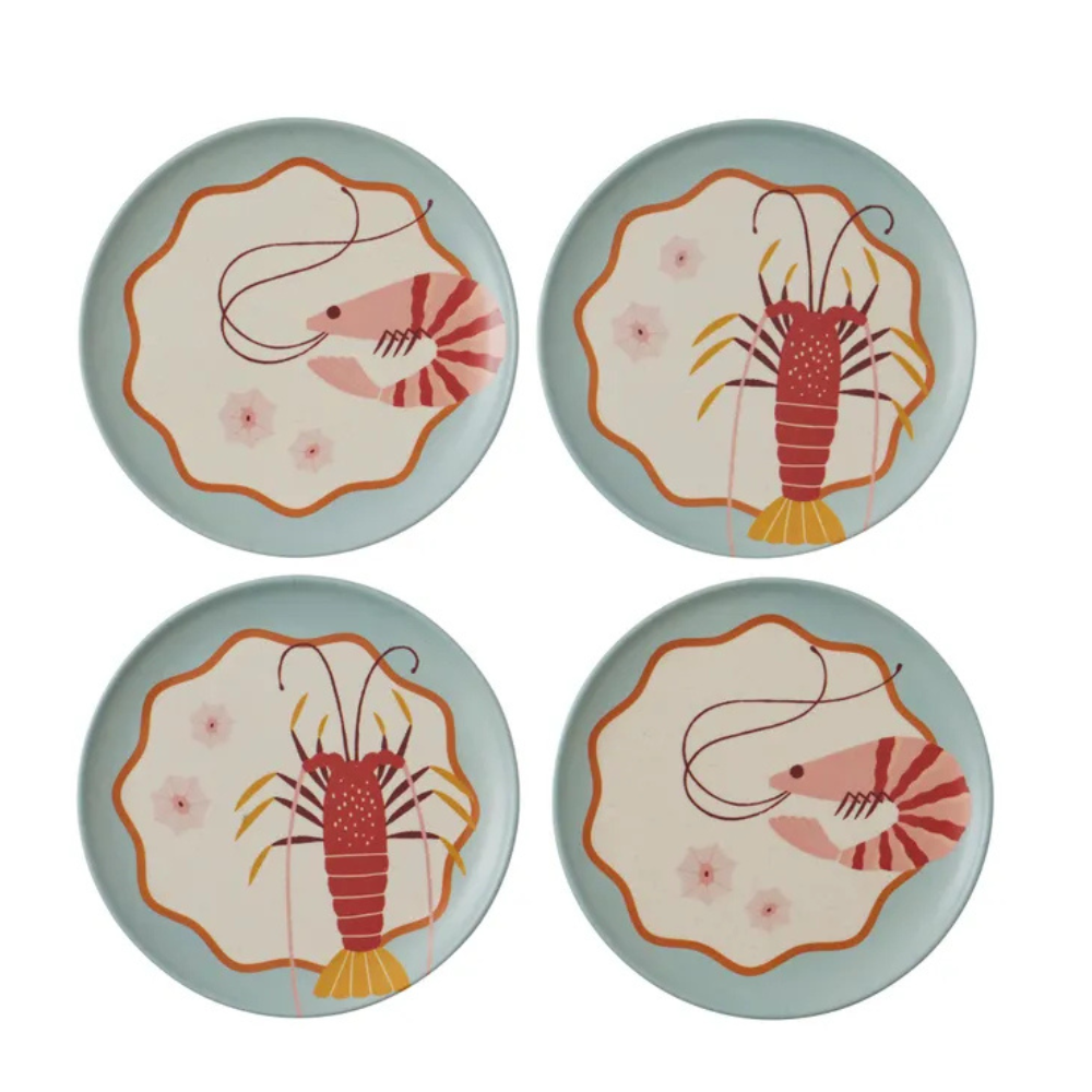 Coast To Coast Shack Set Of 4 Bamboo Fibre Plate Set | Merchants Homewares