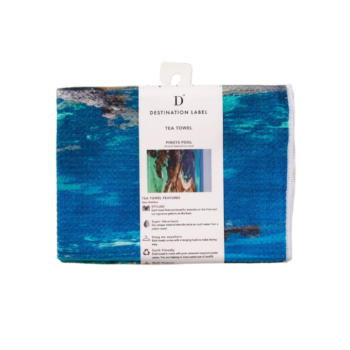 Destination Label Tea Towel Pinkys Pool | Merchants Homewares