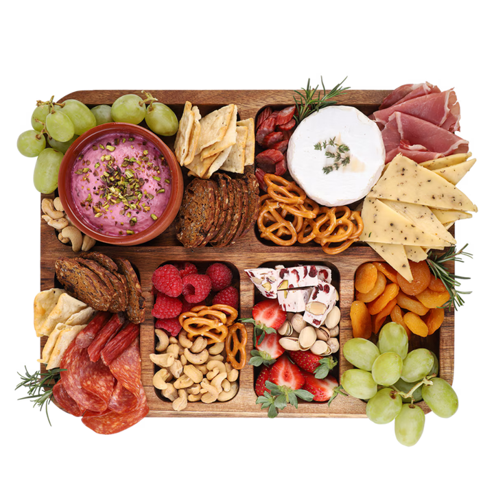 Donaldson Enterprises Alfresco Lane Acacia Wood Rectangular Grazing Platter Lifestyle | Merchants Homewares