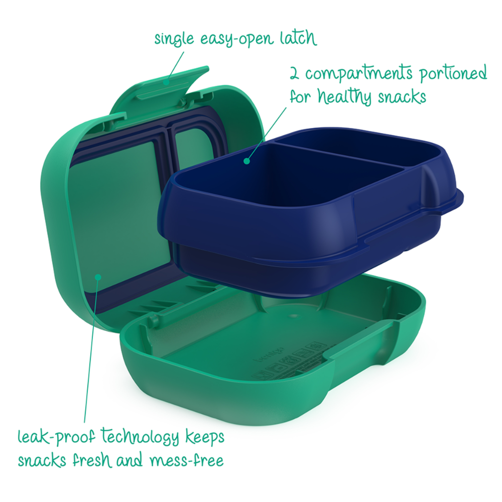 Donaldson Enterprises Bentgo Kids Snack Container Green/Navy Features | Merchants Homewares