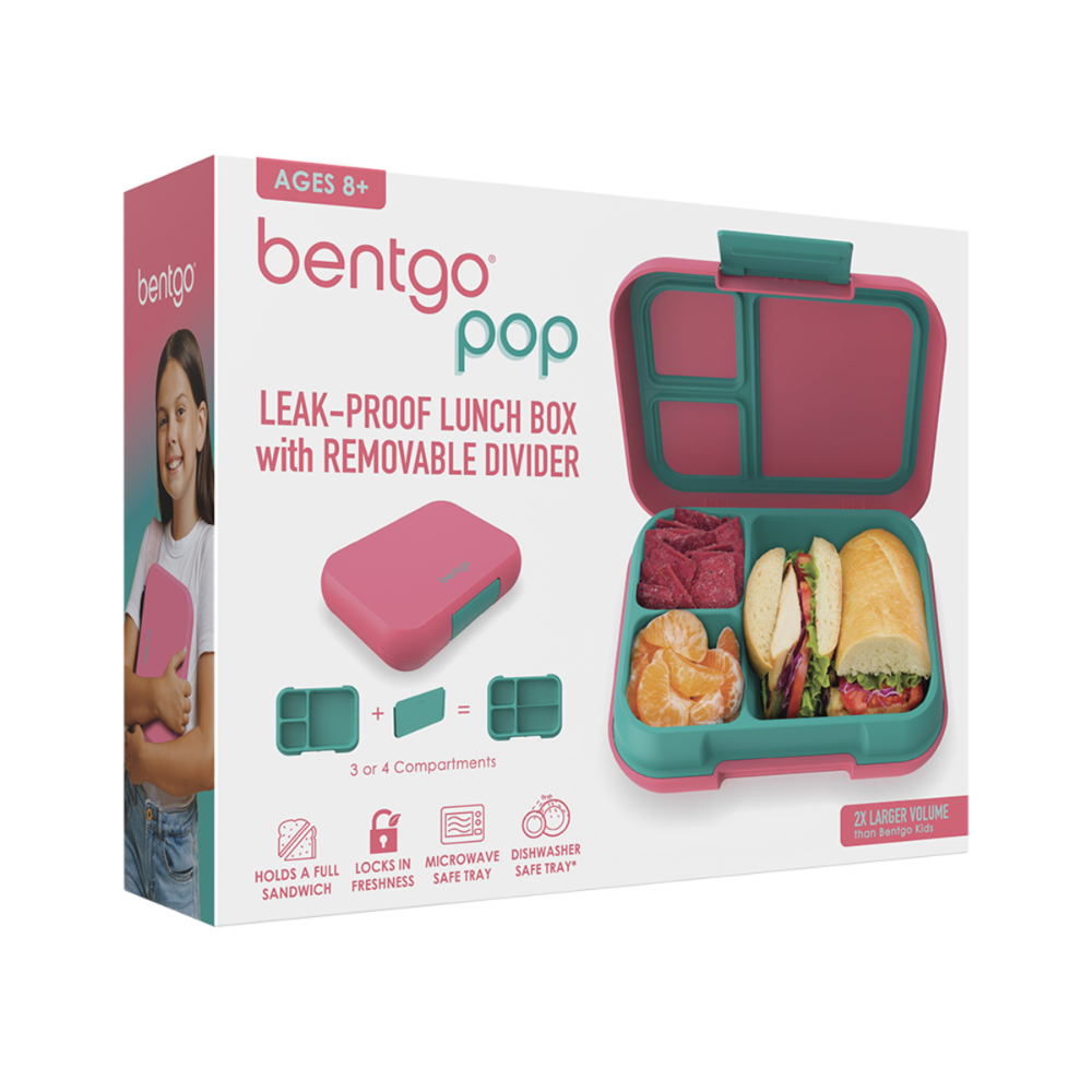 Donaldson Enterprises Bentgo Pop Lunch Box Bright Coral/Teal Packaging | Merchants Homewares